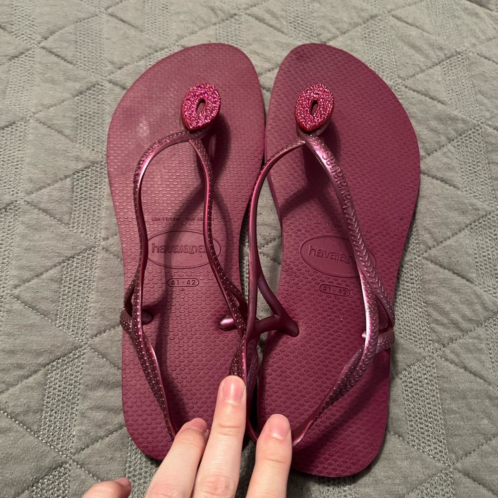 Purple Havaianas Slip On Sandals